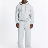 Grå Sweatshop Hoodie - Pink