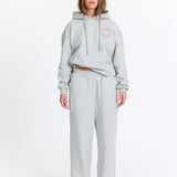 Grå Sweatshop Hoodie - Pink