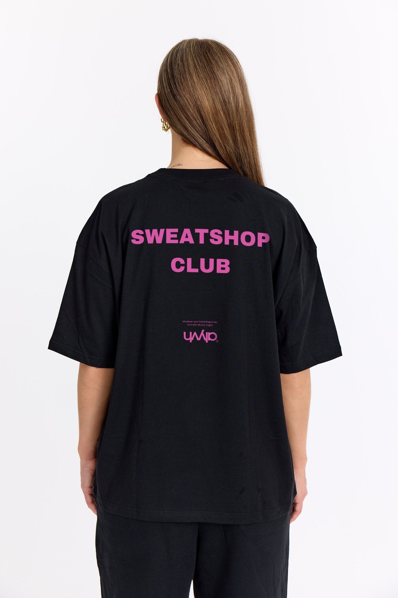 Sort Oversized Tee - Sweatshop - Pink - Alyvh